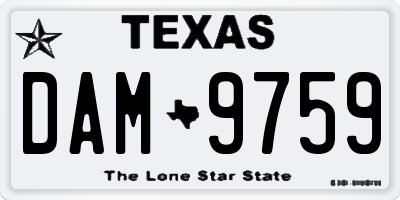 TX license plate DAM9759