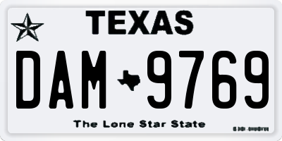 TX license plate DAM9769
