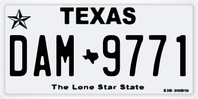 TX license plate DAM9771