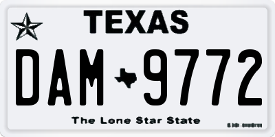 TX license plate DAM9772