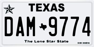TX license plate DAM9774