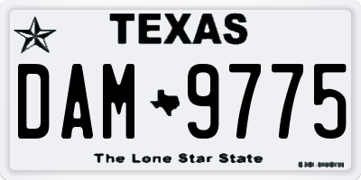TX license plate DAM9775