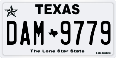 TX license plate DAM9779