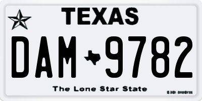 TX license plate DAM9782
