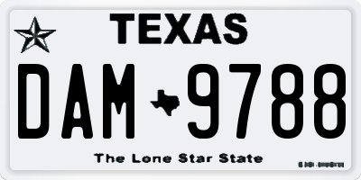 TX license plate DAM9788