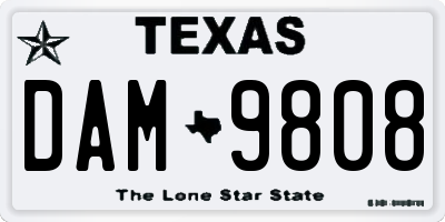 TX license plate DAM9808