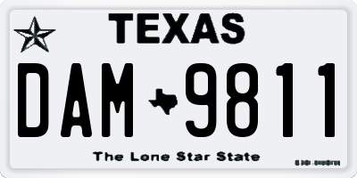 TX license plate DAM9811