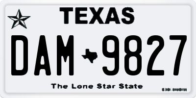 TX license plate DAM9827