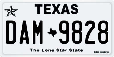 TX license plate DAM9828