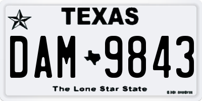 TX license plate DAM9843