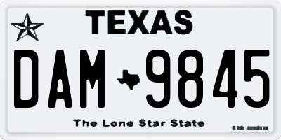 TX license plate DAM9845