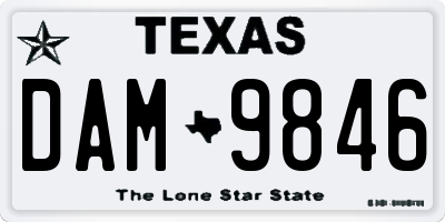 TX license plate DAM9846