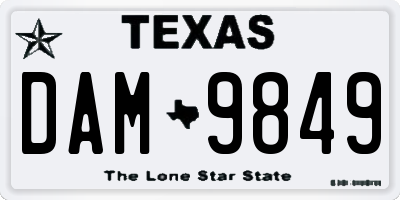 TX license plate DAM9849
