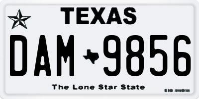 TX license plate DAM9856