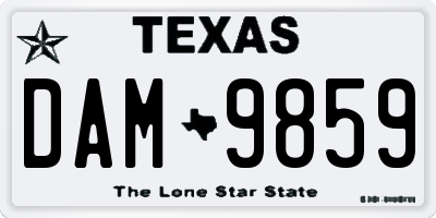 TX license plate DAM9859