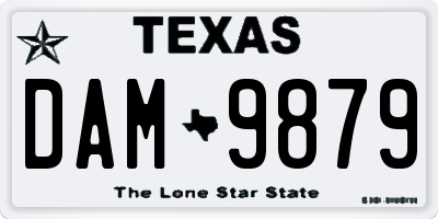 TX license plate DAM9879
