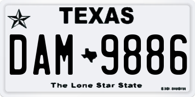 TX license plate DAM9886
