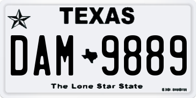 TX license plate DAM9889