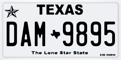 TX license plate DAM9895
