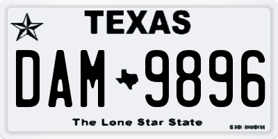 TX license plate DAM9896