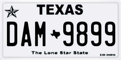 TX license plate DAM9899