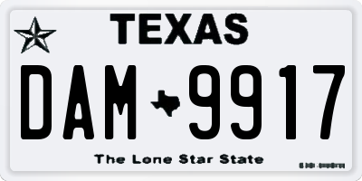 TX license plate DAM9917