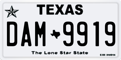 TX license plate DAM9919