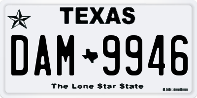 TX license plate DAM9946