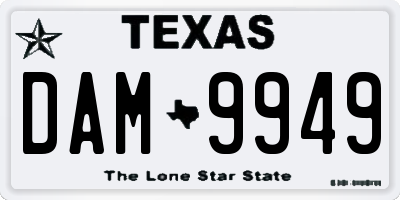 TX license plate DAM9949