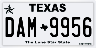 TX license plate DAM9956