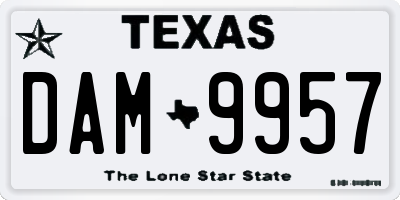 TX license plate DAM9957