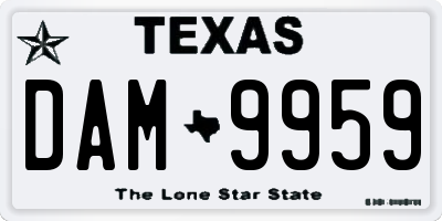 TX license plate DAM9959