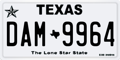 TX license plate DAM9964