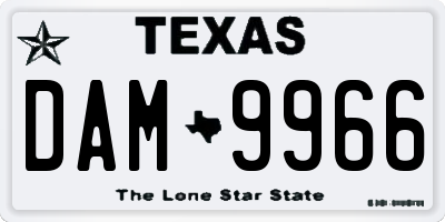 TX license plate DAM9966
