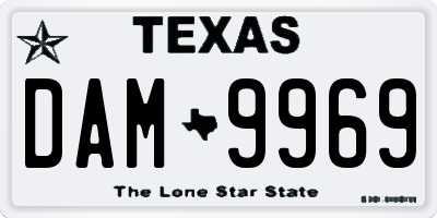 TX license plate DAM9969