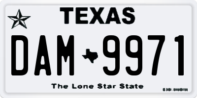 TX license plate DAM9971