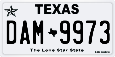 TX license plate DAM9973