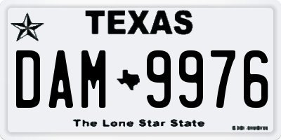 TX license plate DAM9976