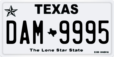 TX license plate DAM9995