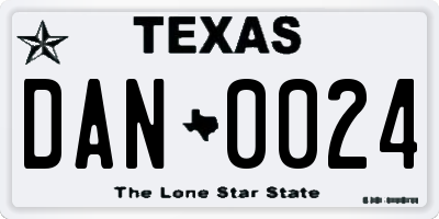 TX license plate DAN0024
