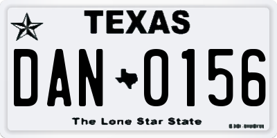 TX license plate DAN0156