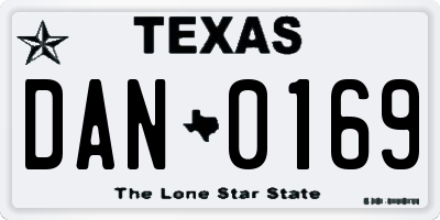 TX license plate DAN0169