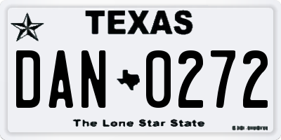 TX license plate DAN0272