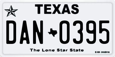 TX license plate DAN0395