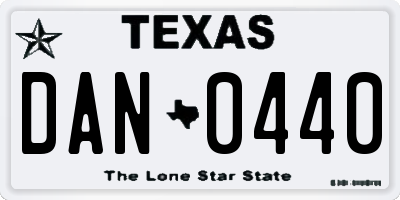 TX license plate DAN0440