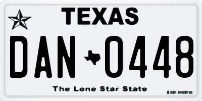 TX license plate DAN0448
