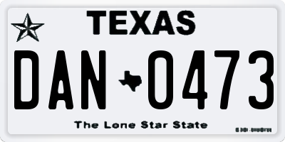 TX license plate DAN0473
