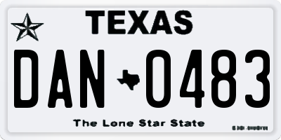 TX license plate DAN0483