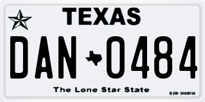 TX license plate DAN0484