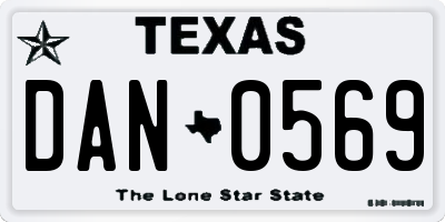 TX license plate DAN0569